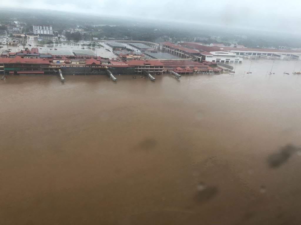 Kochi airport was flooded and was closed due to the Flood disaster in Kerala