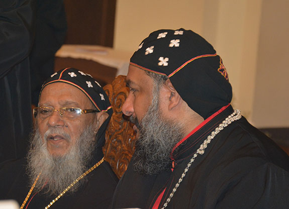 Catholica Bava and Theethose Thirumeni after the Holy Qurbono. Malankara World Photo by Dr. Jacob Mathew