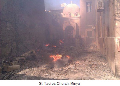 Torched Church in Minya, Egypt