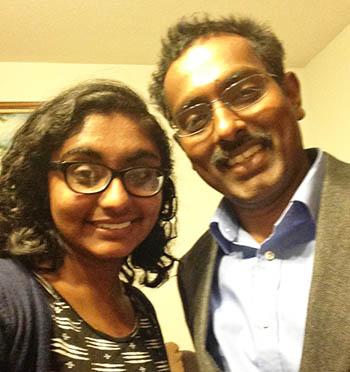 Nitya with her dad Dr. Jaob Naduparambil