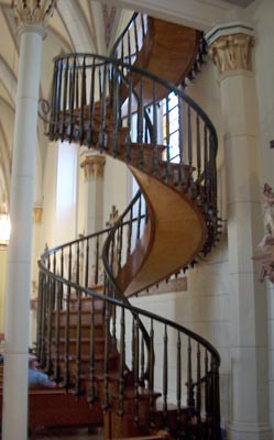 Mystery staircase at Loretto Chapel, Santa Fe, NM Photo by Dr. Jacob Mathew