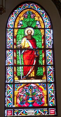 Stained Glass Art at Loretto Chapel, Santa Fe, NM Photo by Dr. Jacob Mathew