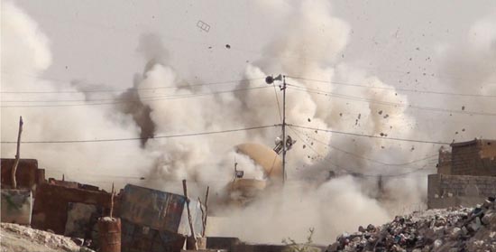 Tomb of prophet Jonah in Ninerva Plains, Iraq being destroyed by ISIS