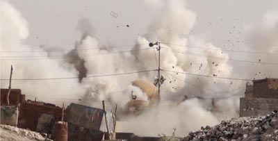 Destroying the tomb of Prophet Jonah in Mosul