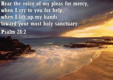 Psalm 28:2 - Hear the voice of my pleas for mercy